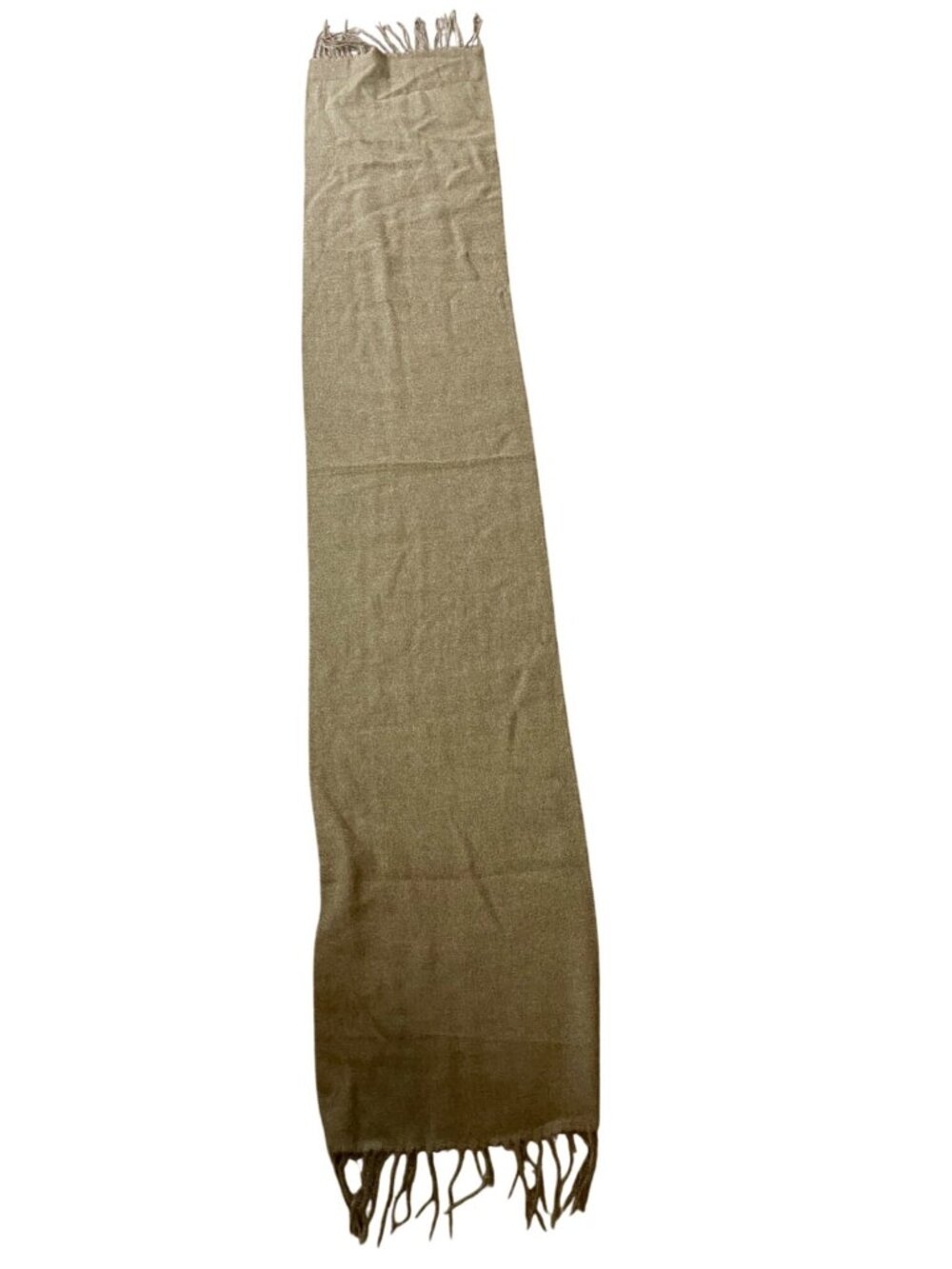 Cashmink By Lord & Taylor Tan 100% Acrylic Scarf With Fringe Made In Germany